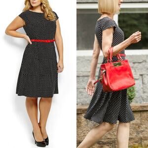 JOSEPH RIBKOFF Women's Cap Sleeve Polka Dot Dress Sz 14